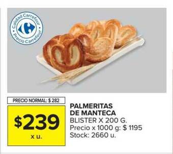 Carrefour Palmeritas De Manteca Blister x 200 g oferta