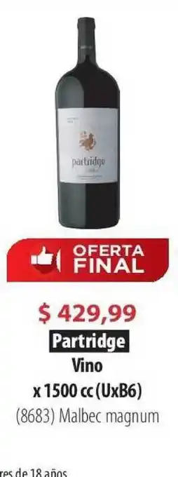 Parodi Partridge Vino x 1500cc (uxb6) oferta