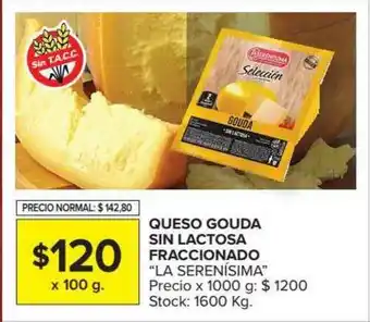 Carrefour Queso Gouda Sin Lactosa Fraccionado "La Serenisima" x 100 g oferta