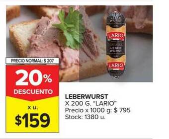 Carrefour Leberwurst x 200 g. Lario oferta