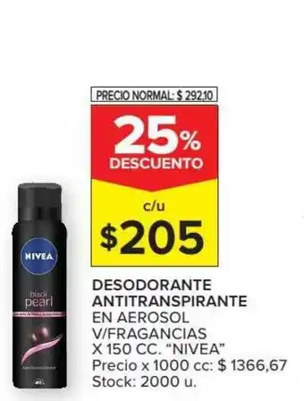 Carrefour Desodorante Antitranspirante En Aerosol V/Fragancias x 150 cc. "Nivea" oferta