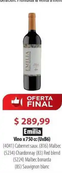 Parodi Emilia Vino x 750cc (UxB6) oferta