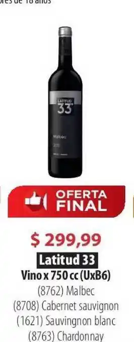 Parodi Latitud 33 Vino x 750cc (UxB6) oferta