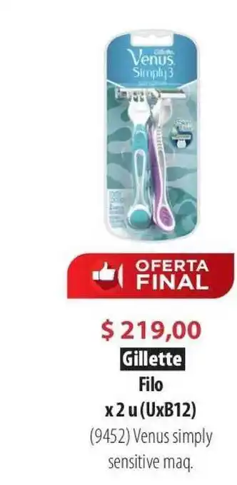 Parodi Gillette Filo x 2 u (UxB12) oferta