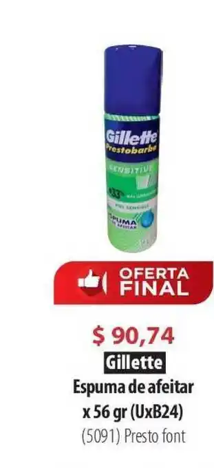 Parodi Gillette Espuma de afeitar x 56gr (UxB24) oferta