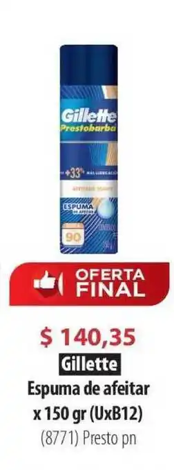 Parodi Gillette Espuma de afeitar x 150gr (UxB12) oferta