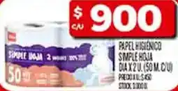 Supermercados DIA Papel higienico simple hoja dia oferta