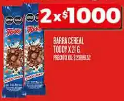 Supermercados DIA Barra cereal toddy oferta