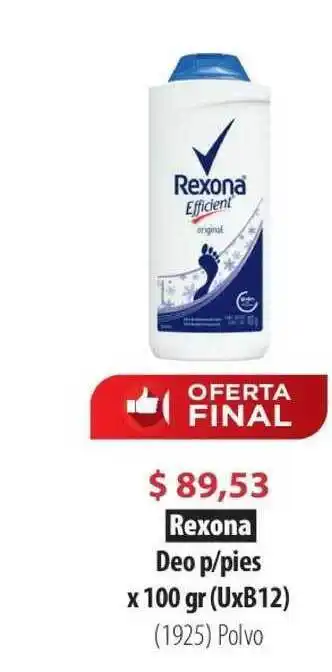 Parodi Rexona Deo p/pies x 100gr (UxB12) oferta