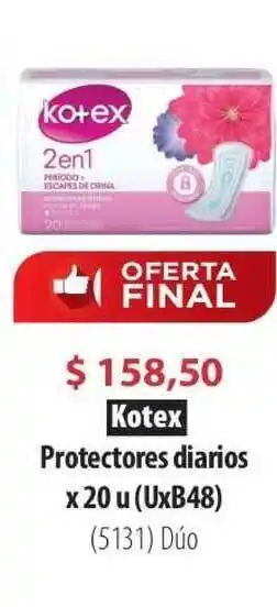 Parodi Kotex Protectores Diarios X 20 U (uxb48) oferta