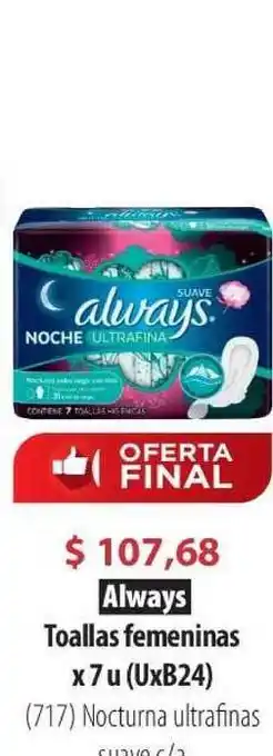 Parodi Always Toallas Femeninas X 7 U (uxb24) oferta
