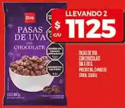 Supermercados DIA Pasas de uva chocolate dia oferta