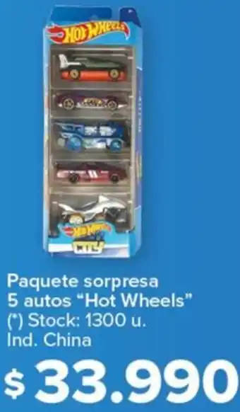 Carrefour Hot wheels paquete sorpresa 5 autos oferta