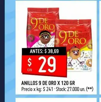 Changomas Anillos 9 de oro x 120 gr oferta