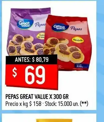 Changomas Pepas great value x 300 gr oferta