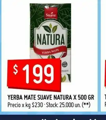 Changomas Yerba mate suave natura x 500 gr oferta