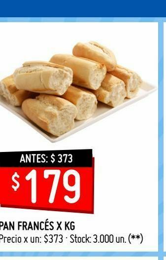 Changomas Pan francés x kg oferta