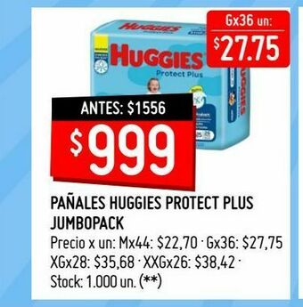 Changomas Pañales huggies protect plus jumbopack oferta
