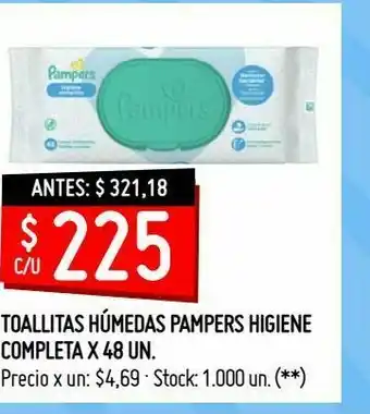 Toallitas húmedas pampers higiene completa x 48 un.