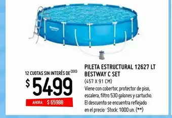 Changomas Pileta estructural 12627 lt bestway c set oferta