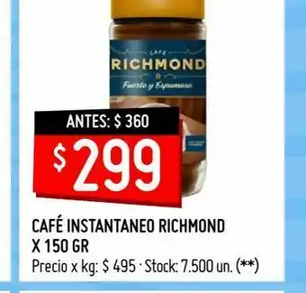 Walmart Café instantaneo richmond x 150 gr oferta