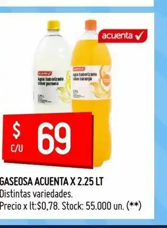 Gaseosa acuenta x 2.25 lt
