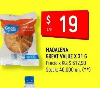 Walmart Madalena great value x 31 g oferta