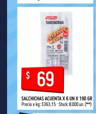 Walmart Salchichas acuenta x 6 un x 190 gr oferta