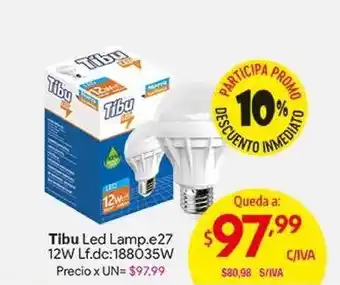 Tibu Led Lampara e27 12w Lf. dc: 188035W