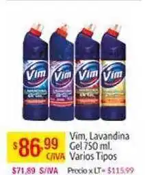 Vim Lavandina Gel Varios Tipos 750ml.