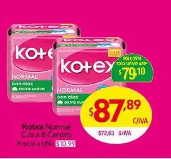 Kotex Normal C/a x 8 Centro