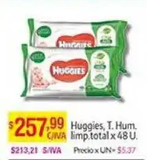 Medamax Huggies T. Hum. Limp.total x 48U oferta