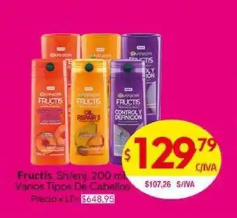 Medamax Fructis Shampoo/Enjuague 200ml Varios Tipos De Cabellos oferta