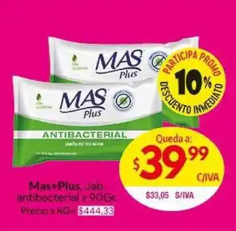 Mas+Plus Jabon Antibacterial x 90gr