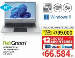 Carrefour netGreen notebook 14" ci3 1215u oferta