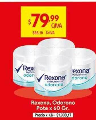 Medamax Rexona Odorono Pote x 60gr. oferta