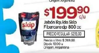 Skip Fibercare Jabón líquido dp 800cc