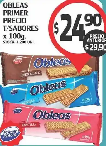 Supermercados Malambo Obleas Primer Precio T/Sabores x 100g. oferta
