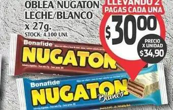 Supermercados Malambo Bonafide Nugaton Oblea Leche/blanco x 27g. oferta
