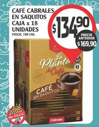 Supermercados Malambo La Planta de Café Cabrales En Saquitos Caja x 18 Unidades oferta