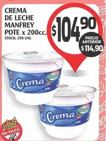 Supermercados Malambo Manfrey Crema De Leche Pote x 200cc. oferta