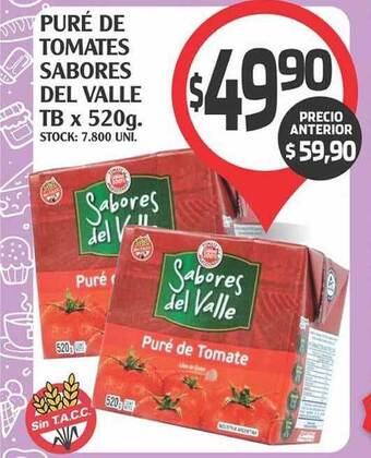 Supermercados Malambo Sabores Del Valle Puré De Tomates Tb x 520g. oferta