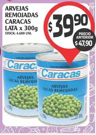 Caracas Arvejas Remojadas Lata x 300g