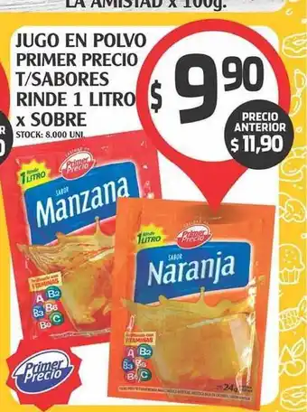 Primer Precio Jugo En Polvo T/sabores Rinde 1 Litro x Sobre