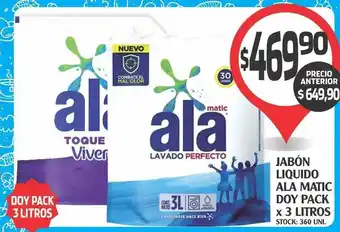 Supermercados Malambo Ala Matic Jabón Liquido Doy Pack x 3 Litros oferta