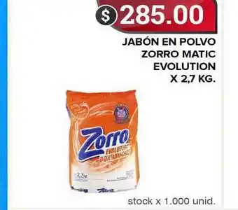 Supermercados Mayor Zorro Matic Evolution Jabón En Polvo x 2.7kg oferta