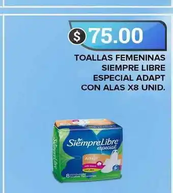 Supermercados Mayor Siempre Libre Especial Adapt Con Alas Toallas Femeninas x8 Unid. oferta