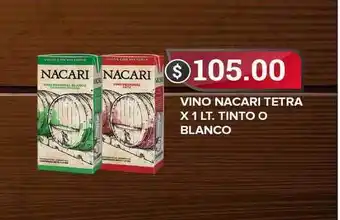 Supermercados Mayor Nacari Tetra Vino x 1 Lt. Tinto O Blanco oferta