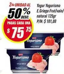 Supermercados Comodin La Serenisima Yogurisimo E. Griego Yogur Frut/vain/natural 125gr oferta