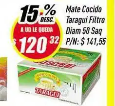Supermercados Comodin Taragui Filtro Diam Mate Cocido 50 Saq oferta